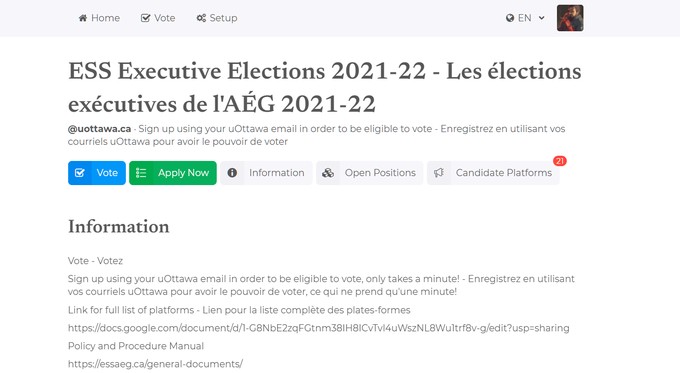 Election Landing Page